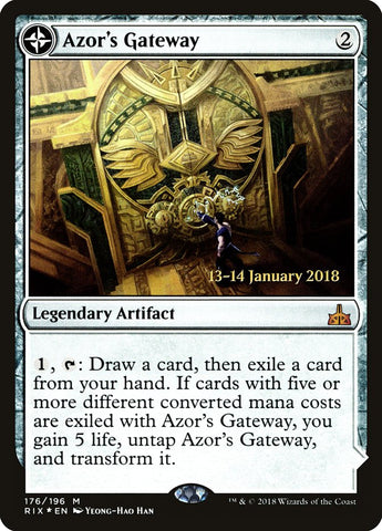 Azor's Gateway // Sanctum of the Sun (Prerelease) [Rivals of Ixalan Prerelease Promos] (PRIX 176S)