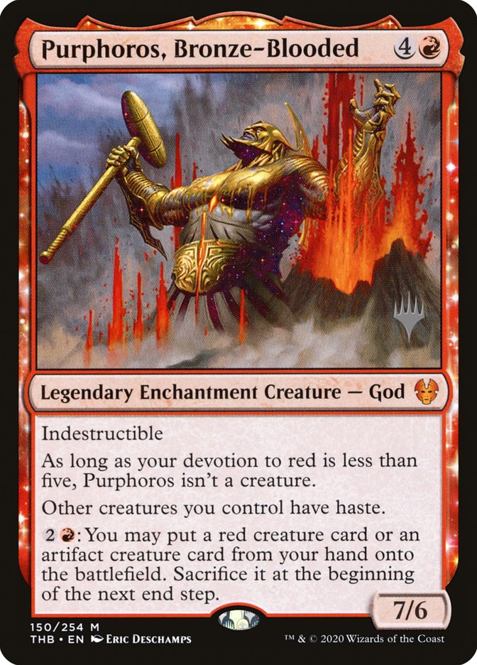 Purphoros, Bronze-Blooded (Promo Pack) [Theros Beyond Death Promos] (PTHB 150P)