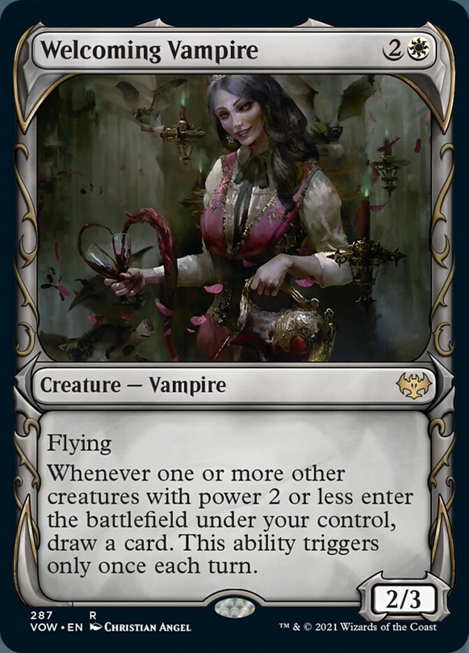 Welcoming Vampire (Showcase Fang Frame) [Innistrad: Crimson Vow] (VOW 287)