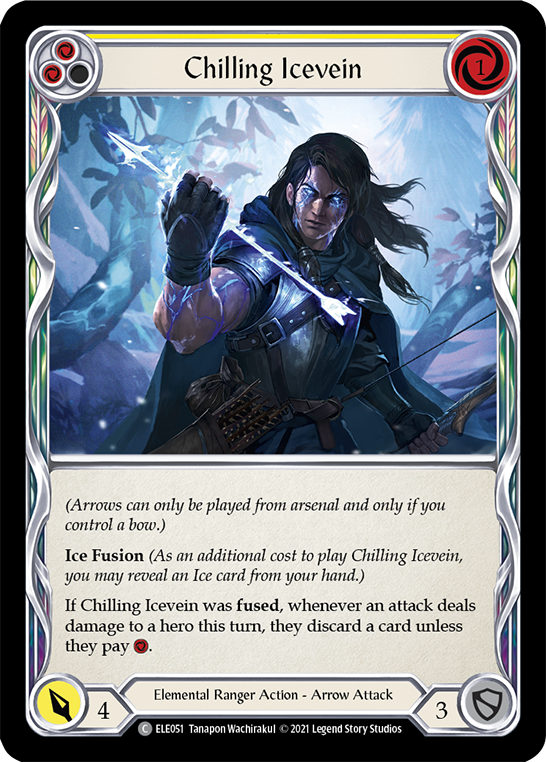 Chilling Icevein (Yellow) [ELE051] 1st Edition Rainbow Foil