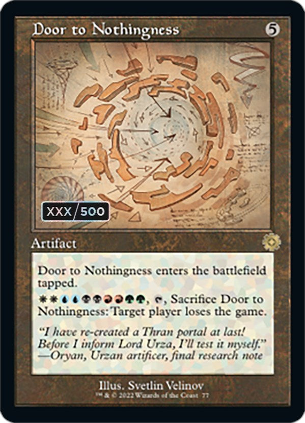 Door to Nothingness (Schematic) (Serial Numbered) [The Brothers' War Retro Artifacts]