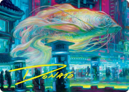 Skyswimmer Koi Art Card (Gold-Stamped Signature) [Kamigawa: Neon Dynasty Art Series] (ANEO 3)