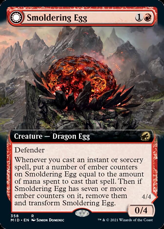Smoldering Egg // Ashmouth Dragon (Extended) [Innistrad: Midnight Hunt] (MID 358)