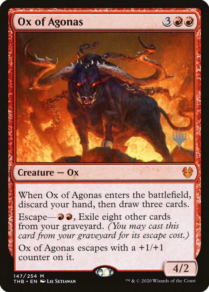 Ox of Agonas (Promo Pack) [Theros Beyond Death Promos] (PTHB 147P)