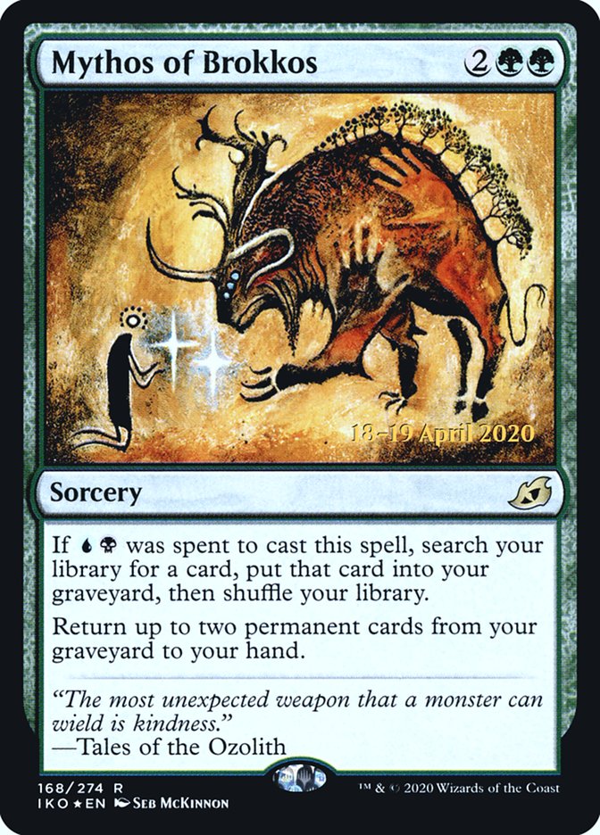 Mythos of Brokkos  [Ikoria: Lair of Behemoths Prerelease Promos] (PIKO 168S)