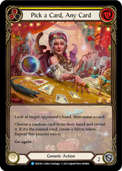 Pick a Card, Any Card (Yellow) [EVR168] 1st Edition Extended Art Rainbow Foil