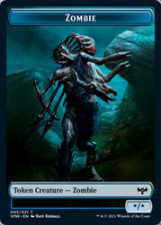 Zombie (008) // Zombie (005) Double-sided Token [Innistrad: Crimson Vow Tokens] (TVOW 8)