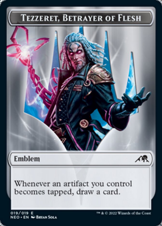 Tezzeret, Betrayer of Flesh Emblem [Kamigawa: Neon Dynasty Tokens] (TNEO 19)