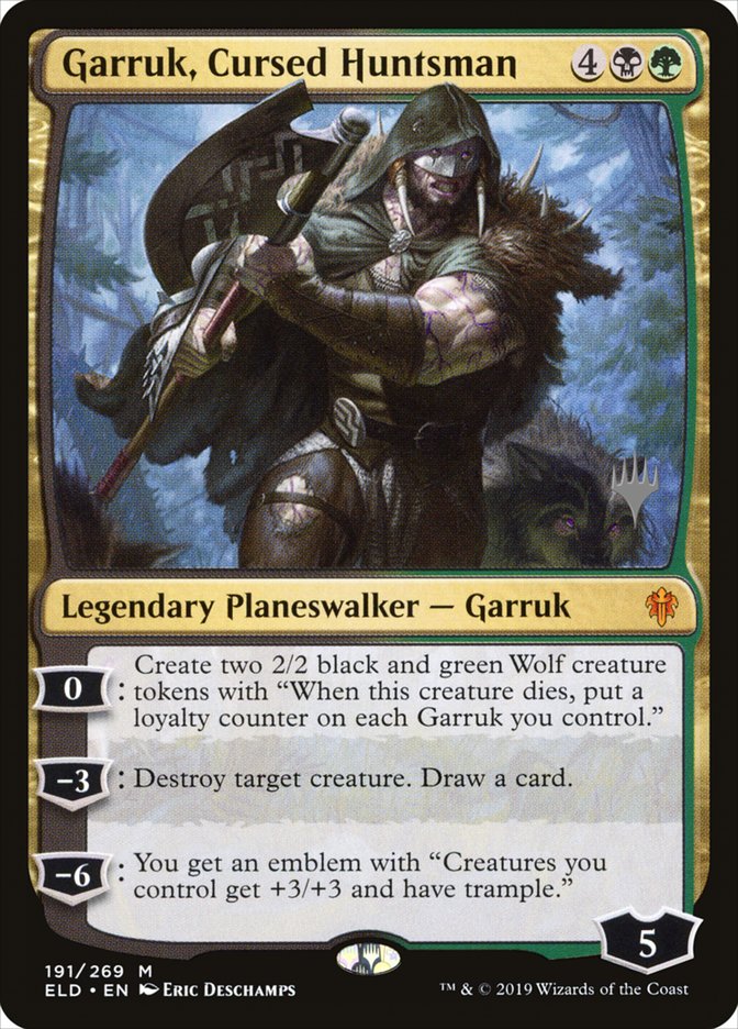 Garruk, Cursed Huntsman (Promo Pack) [Throne of Eldraine Promos] (PELD 191P)
