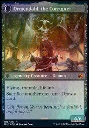 Jerren, Corrupted Bishop // Ormendahl, the Corrupted [Innistrad: Midnight Hunt Prerelease Promos] (PMID 109)