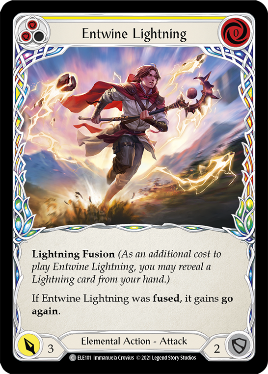 Entwine Lightning (Yellow) [ELE101] 1st Edition Rainbow Foil