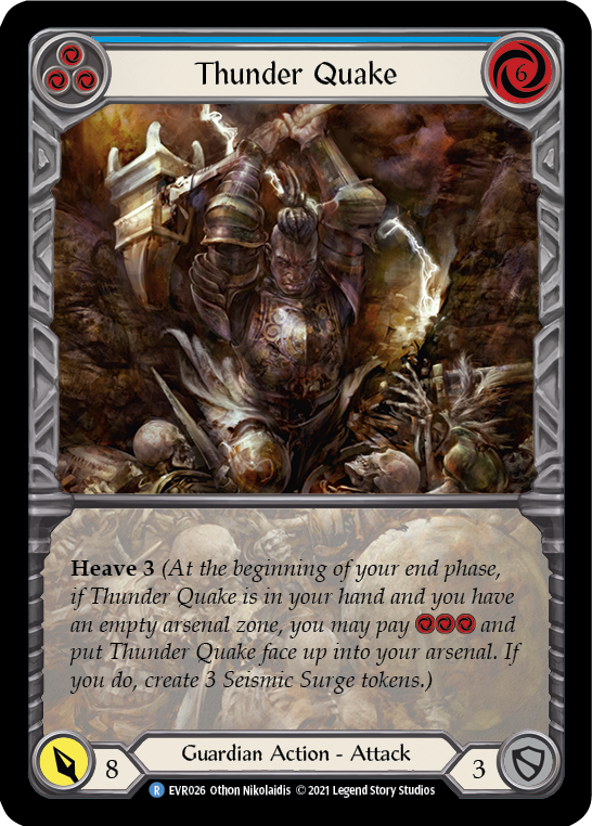 Thunder Quake (Blue) [EVR026] 1st Edition Extended Art Rainbow Foil