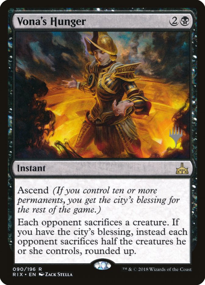 Vona's Hunger (Promo Pack) [Rivals of Ixalan Promos] (PRIX 90P)