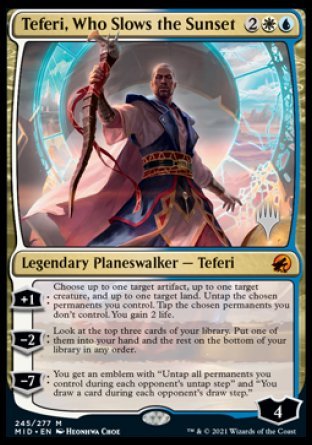 Teferi, Who Slows the Sunset (Promo Pack) [Innistrad: Midnight Hunt Promo Pack] (PMID 245)