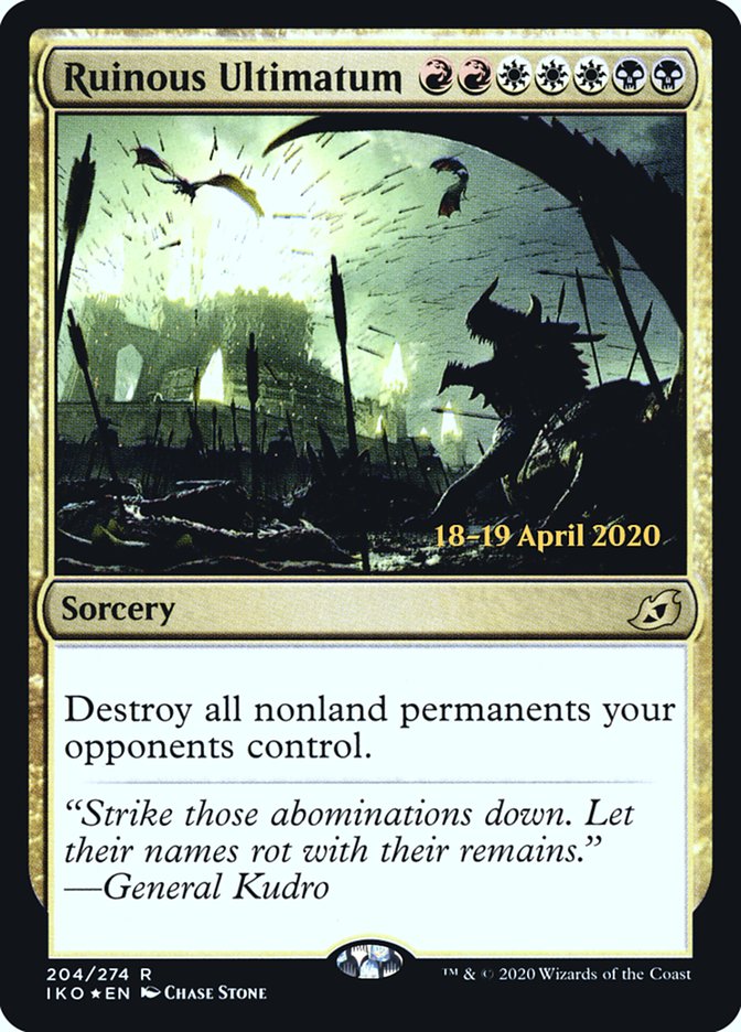Ruinous Ultimatum  [Ikoria: Lair of Behemoths Prerelease Promos] (PIKO 204S)