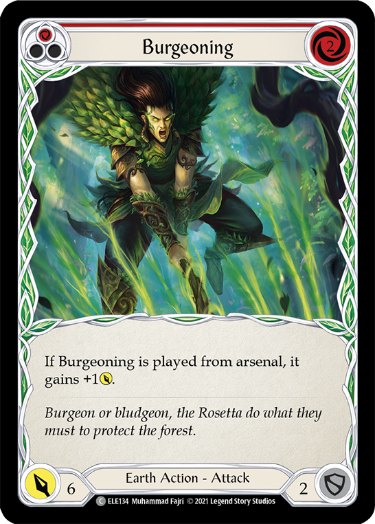 Burgeoning (Red) [ELE134] 1st Edition Rainbow Foil