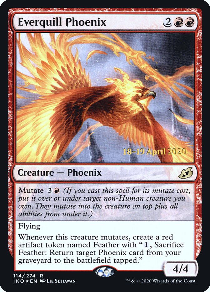 Everquill Phoenix  [Ikoria: Lair of Behemoths Prerelease Promos] (PIKO 114S)