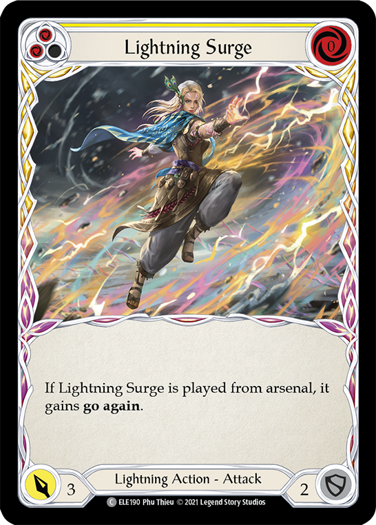 Lightning Surge (Yellow) [ELE190] 1st Edition Rainbow Foil