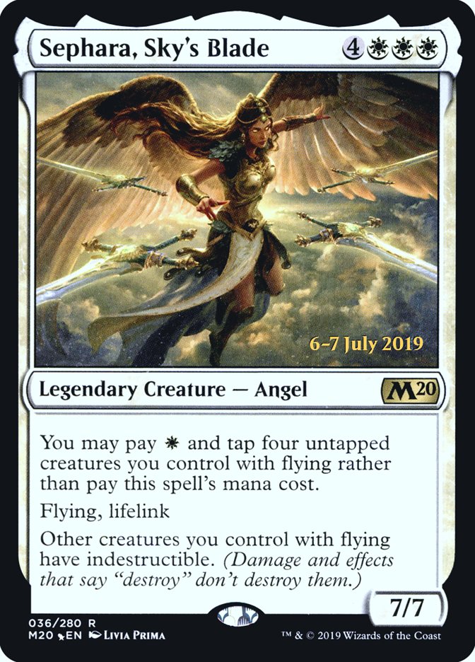 Sephara, Sky's Blade  [Core Set 2020 Prerelease Promos] (PM20 36S)