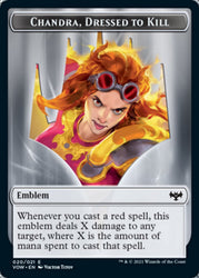Blood // Emblem - Chandra, Dressed to Kill Double-sided Token [Innistrad: Crimson Vow Tokens] (TVOW 17)