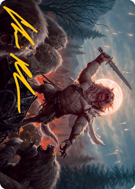Tovolar, the Midnight Scourge 1 Art Card (Gold-Stamped Signature) [Innistrad: Midnight Hunt Art Series] (AMID 6)
