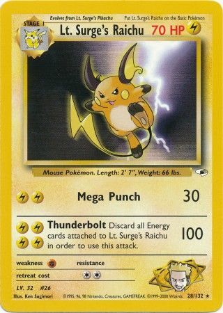 Lt. Surge's Raichu (28/132) [Gym Heroes]