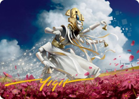 Myojin of Blooming Dawn Art Card (Gold-Stamped Signature) [Kamigawa: Neon Dynasty Art Series] (ANEO 33)