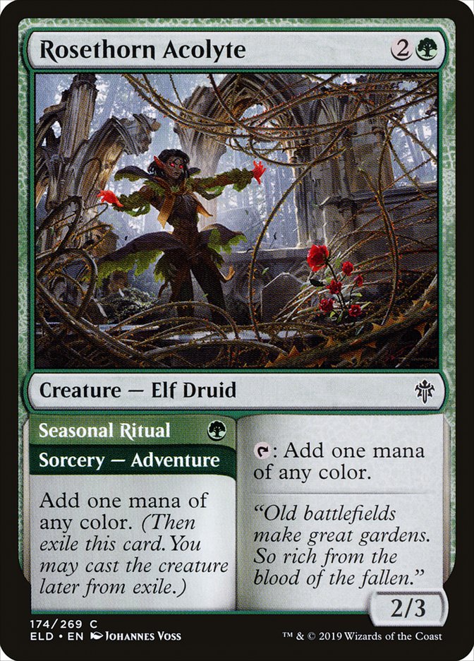 Rosethorn Acolyte // Seasonal Ritual [Throne of Eldraine] (ELD 174)