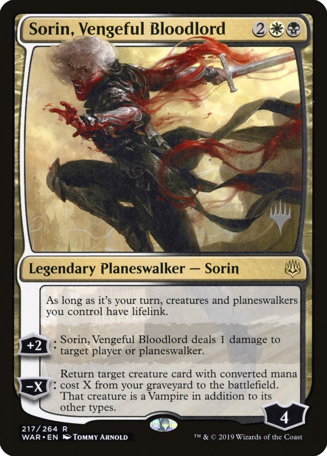 Sorin, Vengeful Bloodlord (Promo Pack) [War of the Spark Promos] (PWAR 217P)