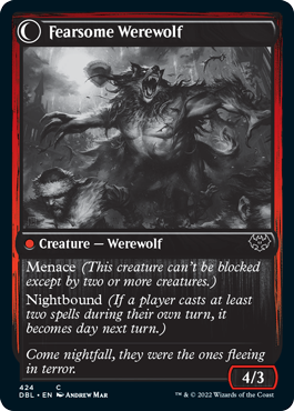 Fearful Villager // Fearsome Werewolf [Innistrad: Double Feature] (DBL 424)