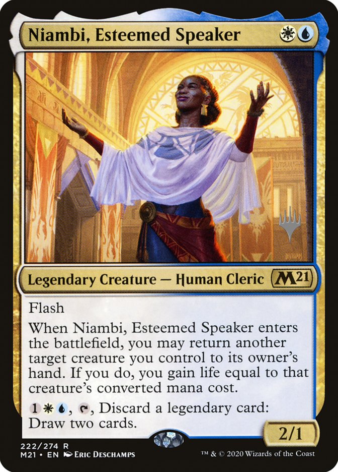 Niambi, Esteemed Speaker (Promo Pack) [Core Set 2021 Promos] (PM21 222P)