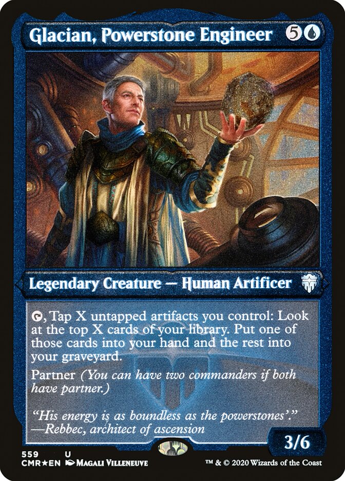 Glacian, Powerstone Engineer [Commander Legends Etched] (PCMR 559)