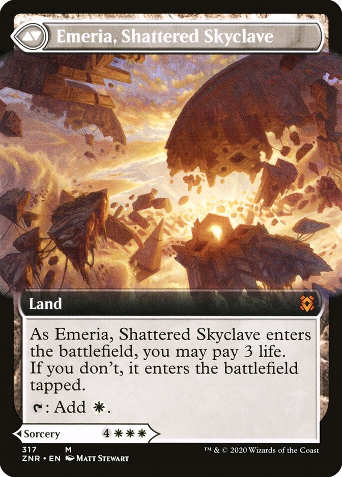 Emeria's Call // Emeria, Shattered Skyclave (Extended Art) [Zendikar Rising] (ZNR 317)