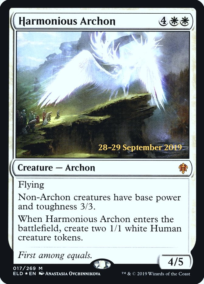 Harmonious Archon  [Throne of Eldraine Prerelease Promos] (PELD 17S)