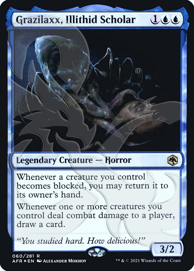 Grazilaxx, Illithid Scholar (Ampersand Promo) [Dungeons & Dragons: Adventures in the Forgotten Realms Promos] (PAFR 60A)