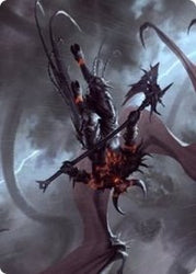 Burning-Rune Demon Art Card [Kaldheim: Art Series] (AKHM 81)