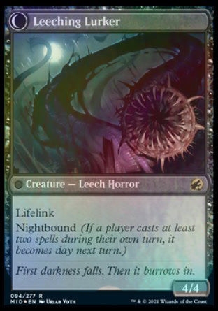 Curse of Leeches // Leeching Lurker [Innistrad: Midnight Hunt Prerelease Promos] (PMID 94)