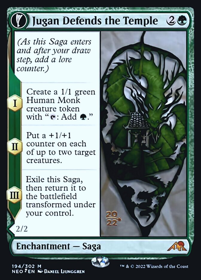 Jugan Defends the Temple // Remnant of the Rising Star [Kamigawa: Neon Dynasty Prerelease Promos] (PNEO 194)