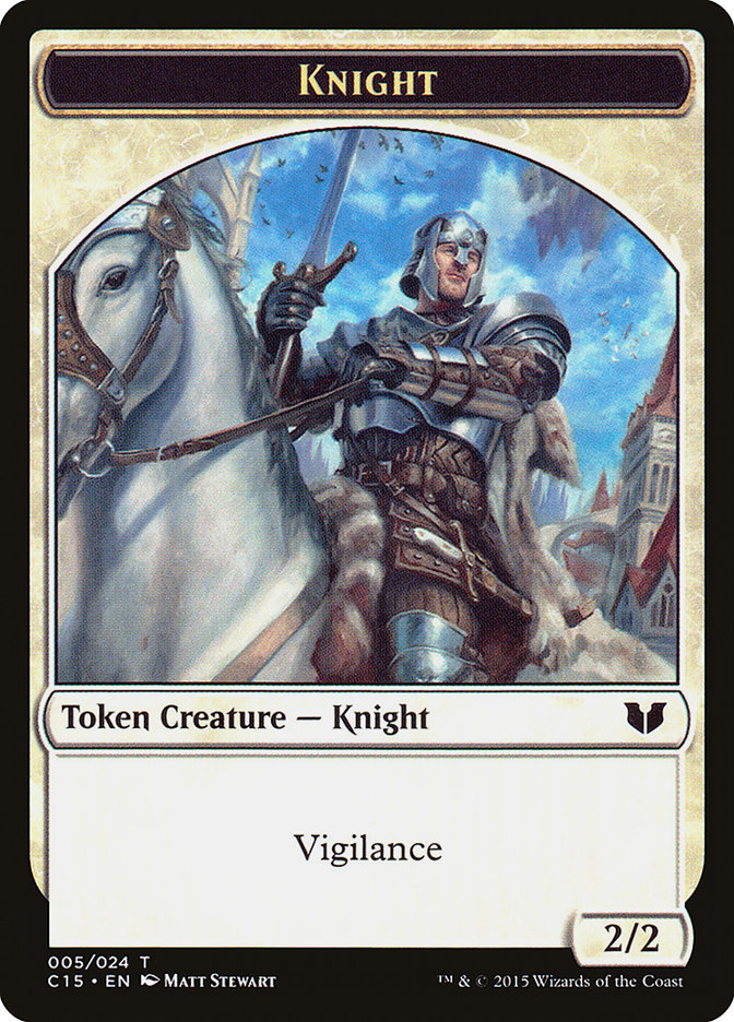 Knight (005) // Spirit (023) Double-Sided Token [Commander 2015 Tokens] (TC15 5)