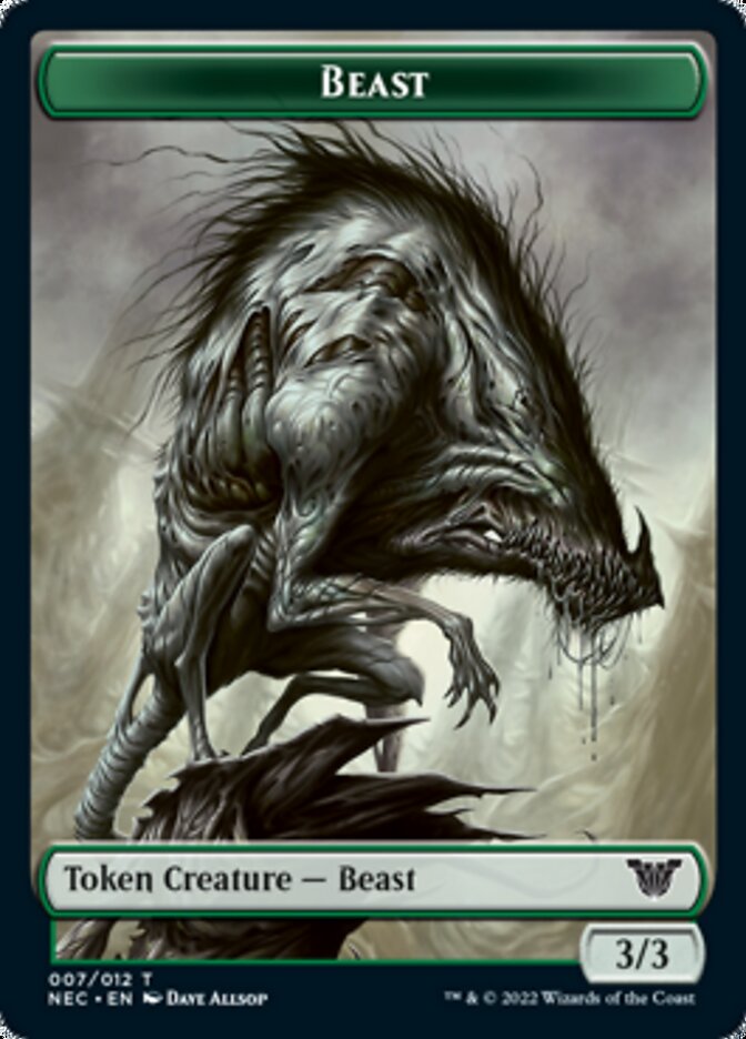 Beast // Treasure Double-sided Token [Kamigawa: Neon Dynasty Commander Tokens] (TNEC 7)