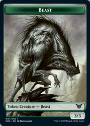 Beast // Treasure Double-sided Token [Kamigawa: Neon Dynasty Commander Tokens] (TNEC 7)