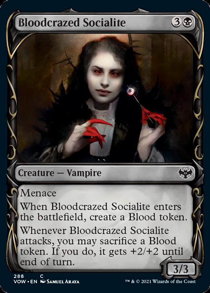 Bloodcrazed Socialite (Showcase Fang Frame) [Innistrad: Crimson Vow] (VOW 288)