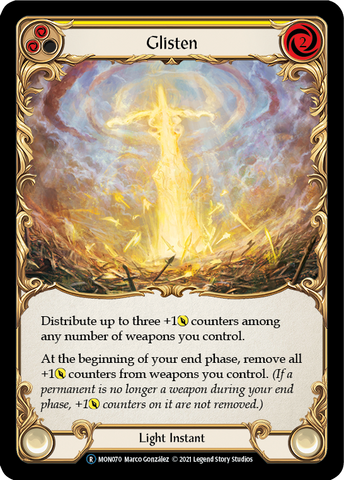 Glisten (Yellow) (Rainbow Foil) [U-MON070-RF] Unlimited Rainbow Foil