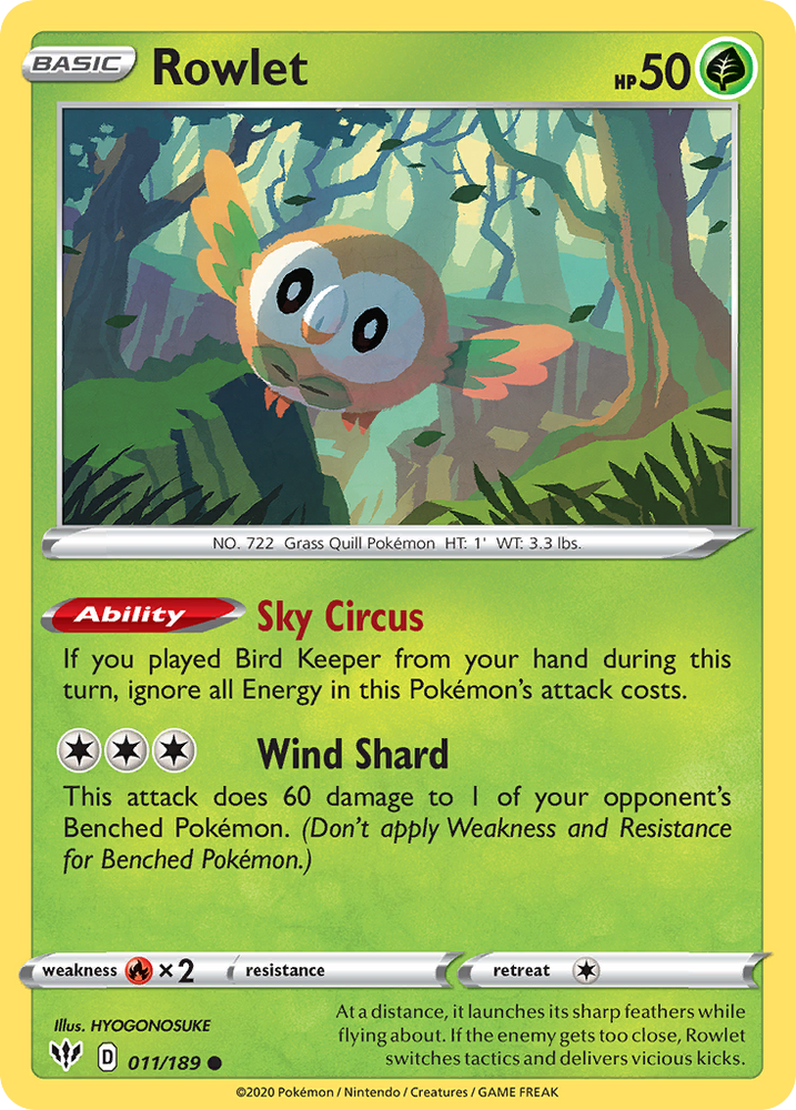 Rowlet (11/189) [Sword & Shield: Darkness Ablaze]