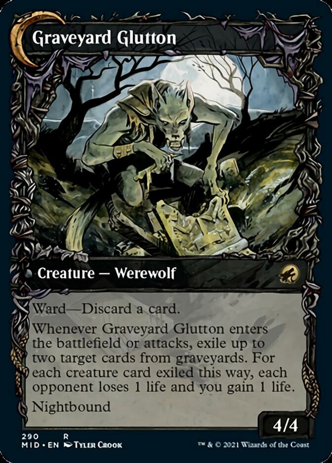 Graveyard Trespasser // Graveyard Glutton (Showcase Equinox) [Innistrad: Midnight Hunt] (MID 290)