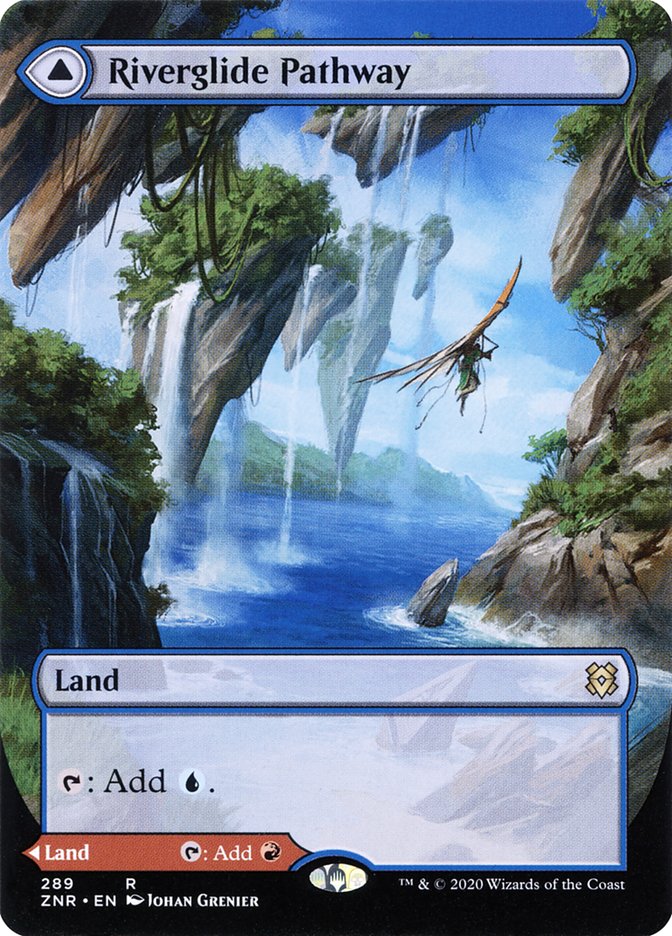 Riverglide Pathway // Lavaglide Pathway (Borderless) [Zendikar Rising] (ZNR 289)