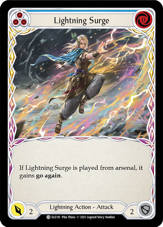 Lightning Surge (Blue) [ELE191] 1st Edition Rainbow Foil