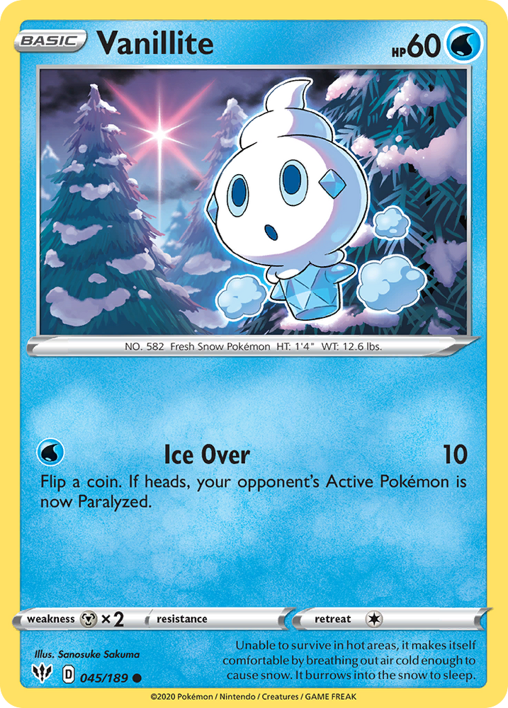 Vanillite (45/189) [Sword & Shield: Darkness Ablaze]