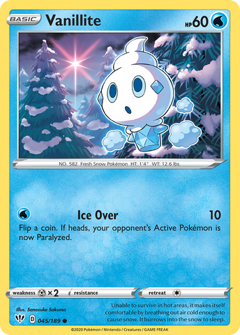 Vanillite (45/189) [Sword & Shield: Darkness Ablaze]