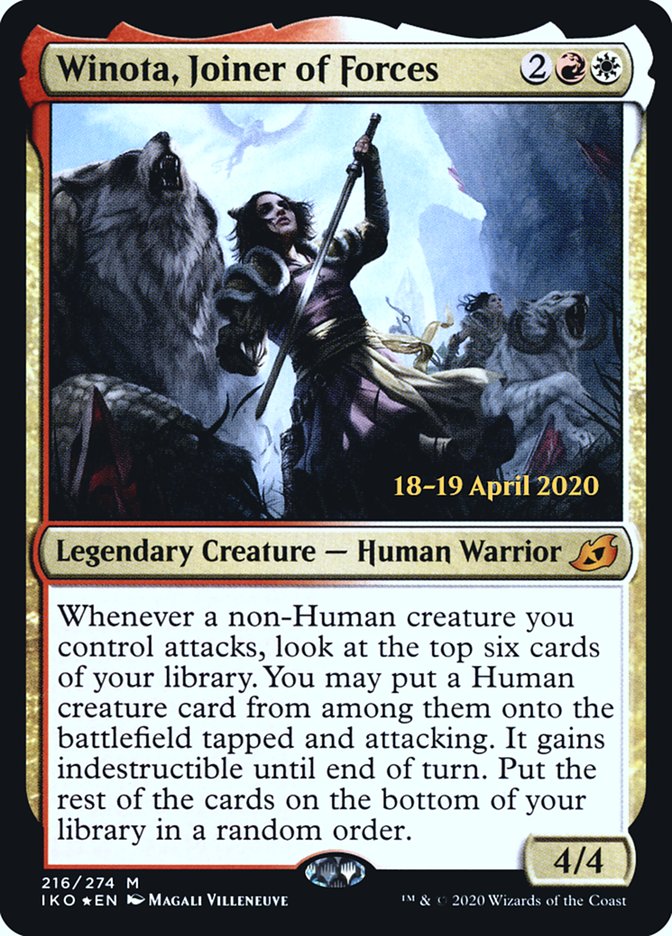 Winota, Joiner of Forces  [Ikoria: Lair of Behemoths Prerelease Promos] (PIKO 216S)